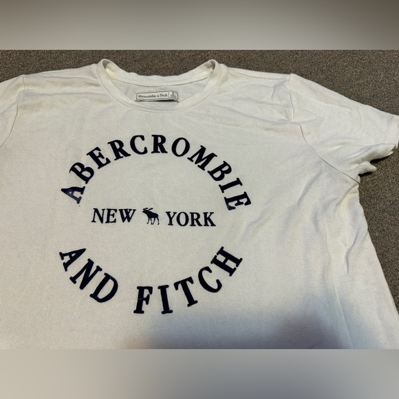 Rare Abercrombie & Fitch White T-Shirt Women’s Large New York Moose - Picture 6 of 9